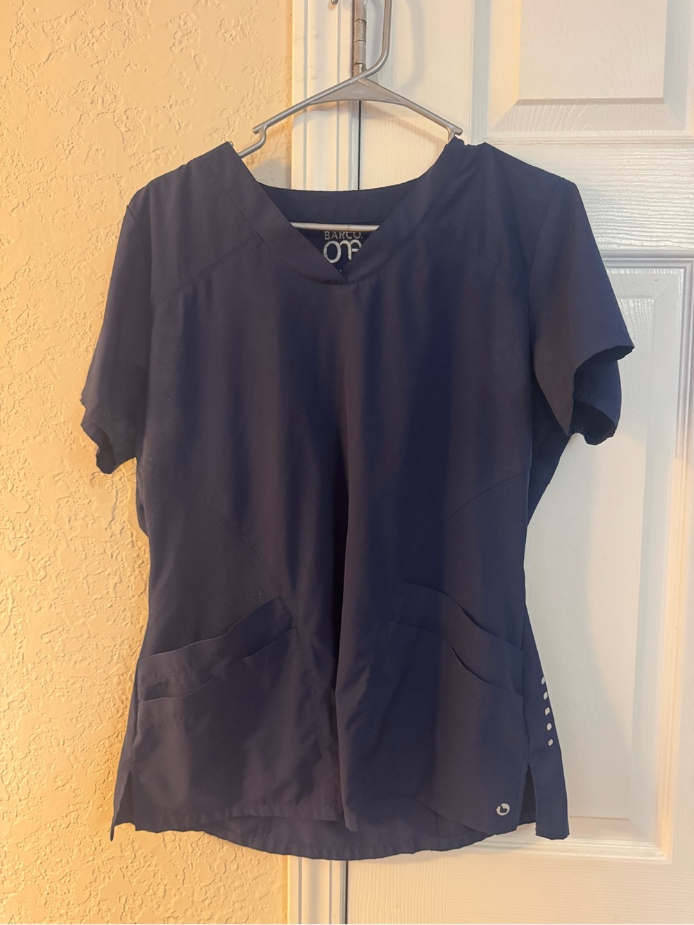 Barco Uniforms Navy V-Neck Short Sleeve Scrub Top
